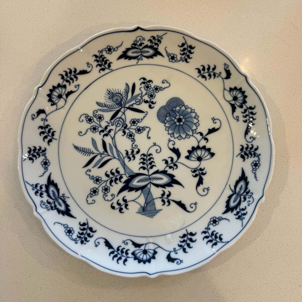 Vintage Blue Danube 12.5” Chop Plate Round Platter Rectangle Mark Blue Onion